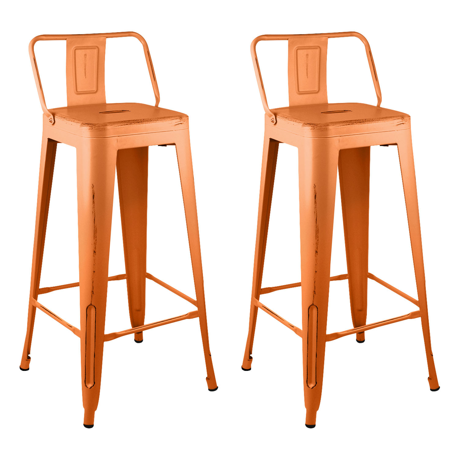 Pack 2 Taburetes de Cocina con Respaldo Strong Vintage 41x41x95cm Thinia Home Packs de Taburetes 1